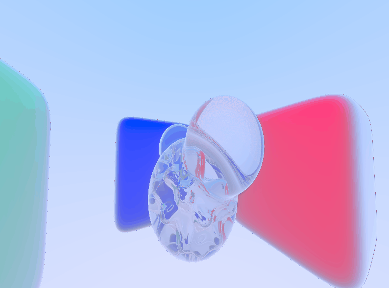 Dynamic glass effect with complex shape